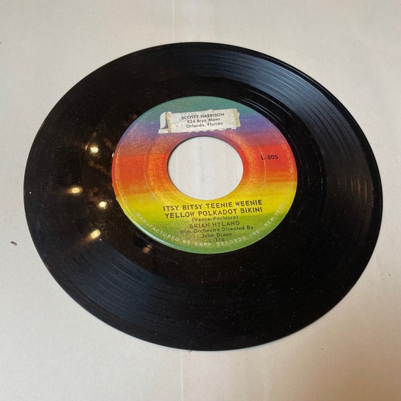 Brian Hyland 45 RPM‎ Record Leader L-805 Don't Dilly Dally Sally Vinyl - Picture 2 of 2